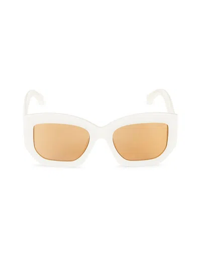 Emilio Pucci Women's 54mm Rectangle Sunglasses In Beige White