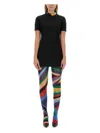 Pucci Mini Dress With Colorful Collar And Short Sleeves In Black