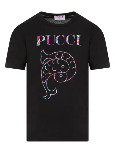 Emilio Pucci Women's Cotton Crew-neck T-shirt In Black