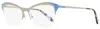 Pucci Women's Geometric Eyeglasses Ep5074 020 Ruthenium/blue 53mm In Multi