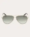 Pucci Women's Aviator-style Green Gradient Gold-tone Sunglasses