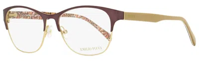 Pucci Women's Oval Eyeglasses Ep5029 081 Violet/gold/tan 53mm In Multi