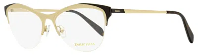 Pucci Women's Oval Eyeglasses Ep5073 028 Gold/white 53mm In Multi