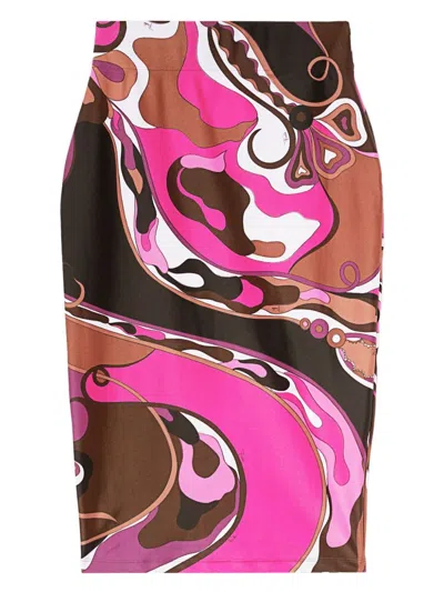 PUCCI WOMEN'S PRINTED MIDI SKIRT