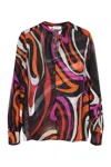Pucci Women's Printed Silk Blouse Top | Size 42 | 3rrm313r762 Color 036 In Multicolor