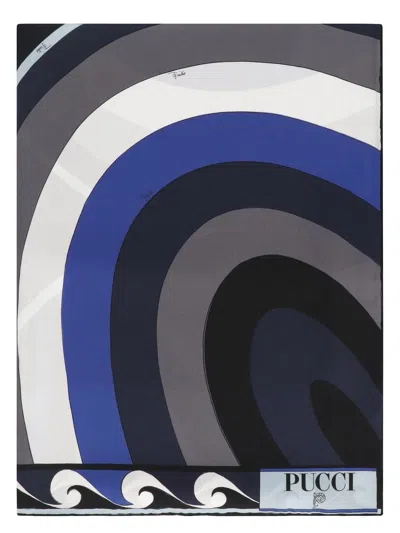 Pucci Emilio  Printed Silk Scarf In Black