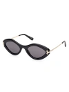 Emilio Pucci Women's Pucci 54mm Geometric Sunglasses In Shiny Black Smoke