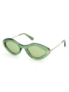 Emilio Pucci Women's Pucci 54mm Geometric Sunglasses In Translucent Green Green