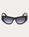 Pucci Women's Cat-eye Shiny Black And Blue Gradient Acetate Sunglasses In Black