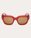 Pucci Women's Shiny Bordeaux & Brown Square Sunglasses In Shiny Boreaux/brown