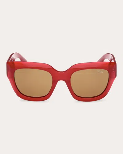 Pucci Women's Shiny Bordeaux & Brown Square Sunglasses In Shiny Boreaux/brown
