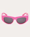 Pucci Women's Cat-eye Shiny Fuchsia And Smoke Acetate Sunglasses In Pink