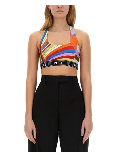 Emilio Pucci Women's Top With Print Top | Size Xs | 4utp55 In Multicolour