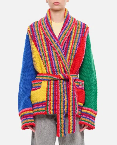 Pucci Wool Multicolor Cardigan In Red