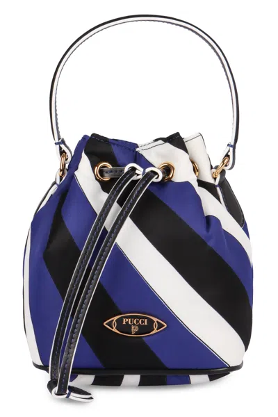 Emilio Pucci Yummy Mini Bucket Handbag In Blue