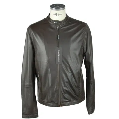 EMILIO ROMANELLI EMILIO ROMANELLI BROWN LEATHER MEN'S MEN'S JACKET