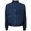 Emilio Romanelli Blue Calfskin Men Bomber Jacket In Blue