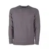 EMILIO ROMANELLI ELEGANT GRAY CASHMERE CREW NECK SWEATER