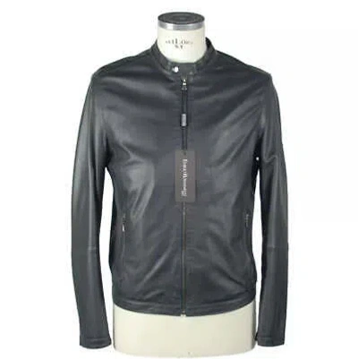 Pre-owned Emilio Romanelli Indigo Opulence Leather Jacket In Blue