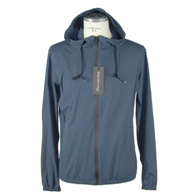 Emilio Romanelli Sleek Synthetic Hooded Men's Jacket In Blue