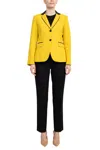 Emily 505782 Long Sleeve Formal Pocket Pant Suit In Yellow