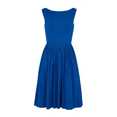 Emily And Fin Women's Blue Abigail Cobalt Cotton Dobby Dress