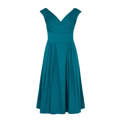 Emily And Fin Women's Florence Cotton Satin Blue Topaz Dress