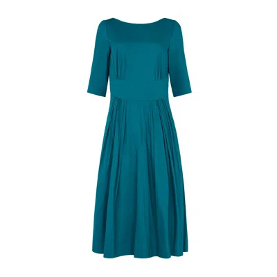 Emily And Fin Women's Louisa Cotton Satin Blue Topaz Dress