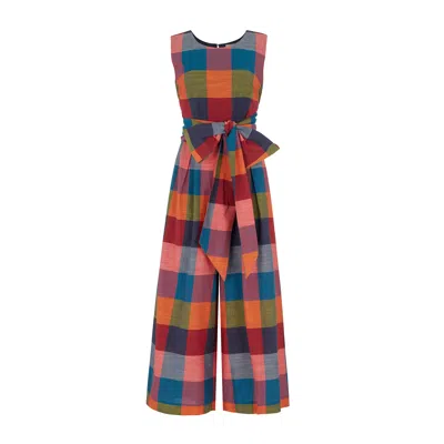 Emily And Fin Women's Roberta Festival Plaid Jumpsuit In Multi