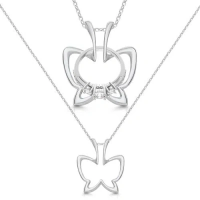 Emily C Butterfly Ring Holder Necklace, Sterling Silver Wedding Ring Keeper, Necklace Jewelry , Gend