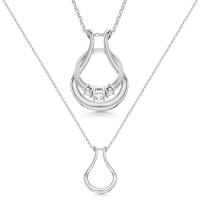 Emily C Drop Ring Holder Necklace, Sterling Silver Wedding Ring Keeper, Necklace Jewelry, Gender Inc