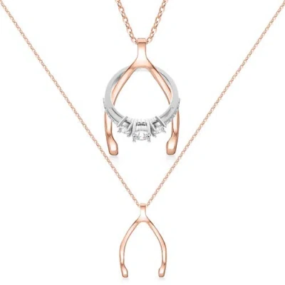 Emily C Original Wishbone Ring Holder Necklace, Stainless Steel Wedding & Engagement Ring Keeper, Ge In Gold
