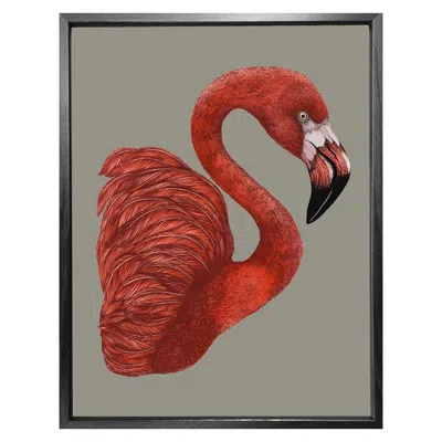Emily Carter 'antique Flamingo I' Fine Art Print A5 In Red