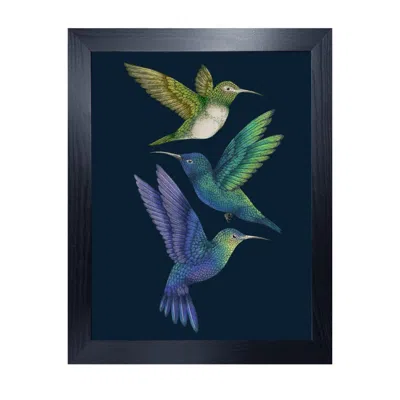 Emily Carter Antique Hummingbirds Ii Indigo Fine Art Print L In Multi