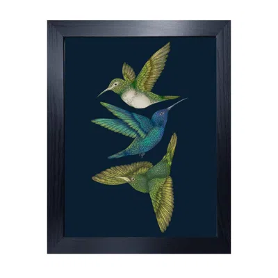 Emily Carter Antique Hummingbirds Iii Indigo Fine Art Print S In Blue