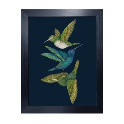 Emily Carter Antique Hummingbirds Iii Indigo Fine Art Print L In Blue