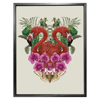 Emily Carter Antique Tropical Flamingo Fine Art Print - A4 In Multi