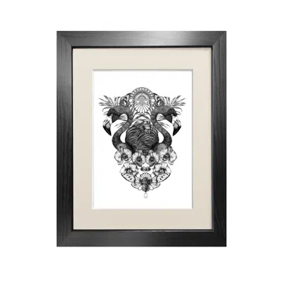 Emily Carter Black 'art Deco Flamingo' Fine Art Print A5