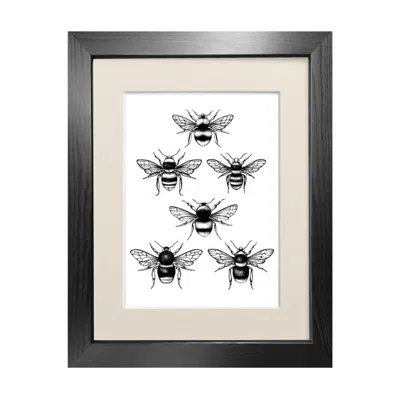 Emily Carter Black 'british Bees' - Fine Art Print A4