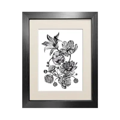 Emily Carter Black 'floral Bouquet' Fine Art Print A4