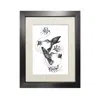 Emily Carter Black 'hummingbirds & Honeysuckle' Fine Art Print A4 In Black