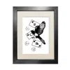 Emily Carter Black 'mysterious Magpie' - Fine Art Print A5 In Black