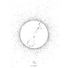 Emily Carter Black 'scorpio Star Sign' - Fine Art Print A3 In Black