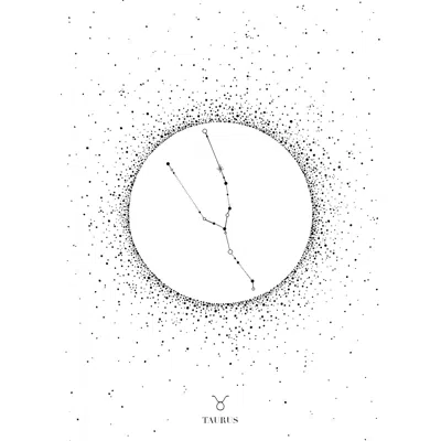 Emily Carter Black 'taurus Star Sign' - Fine Art Print A4