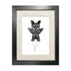 Emily Carter Black 'the Fox' Fine Art Print A4 In Black