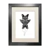 Emily Carter Black 'the Fox' Fine Art Print A5 In Black