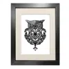 Emily Carter Black ​'the Owl & Pocket Watch' Fine Art Print A5 In Black