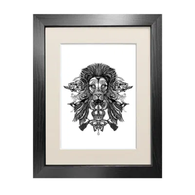 Emily Carter Black 'the Regal Lion' Fine Art Print A5