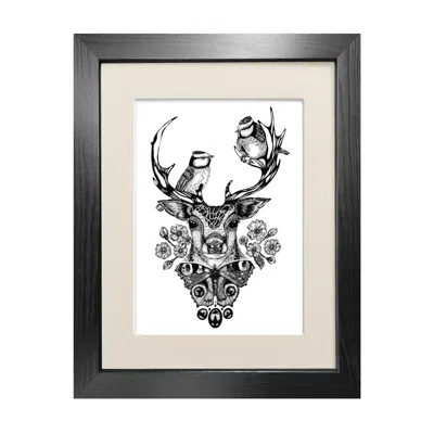 Emily Carter Black 'the Roe Deer' Fine Art Print A4