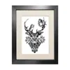 Emily Carter Black 'the Roe Deer' Fine Art Print A5 In Black